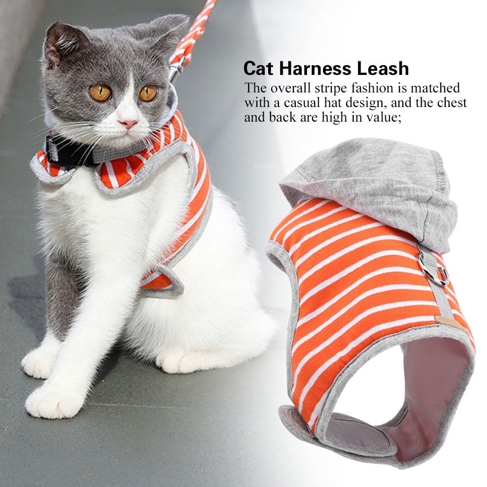 Abaooat Cat Harness and Leash for Walking Small Cat and Dog Harness Escape Proof Pet Vest Harnesses with Bell and Bow-Knot Decoration